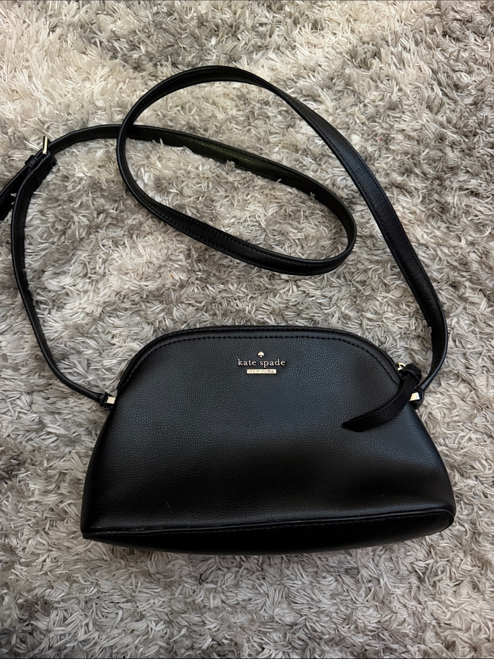 kate spade Black Pebbled Leather Dome Crossbody